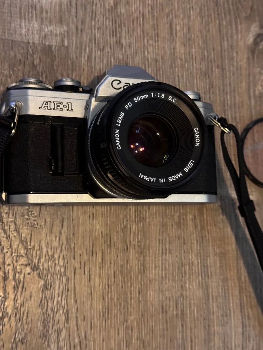 Canon AE-1 35mm SLR Film Camera with Canon 50mm f/1.8 FD Lens - fully functional